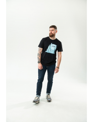 Футболка "Кіт Едді" чорна Картинка Футболка "Кіт Едді" чорна